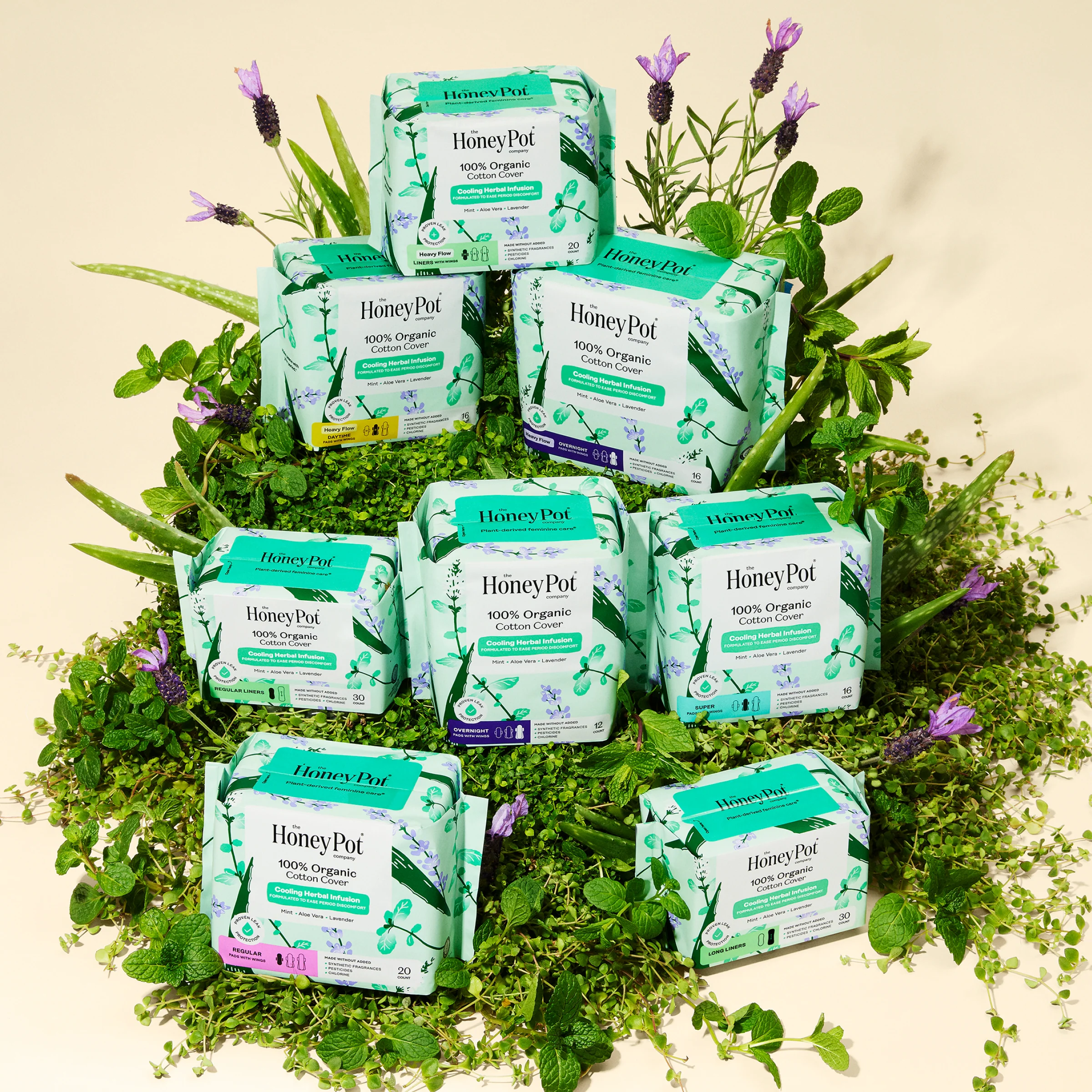Incontinence Cooling Herbal Infusion 100% Organic Cotton Cover Nighttime Pads - Image 4