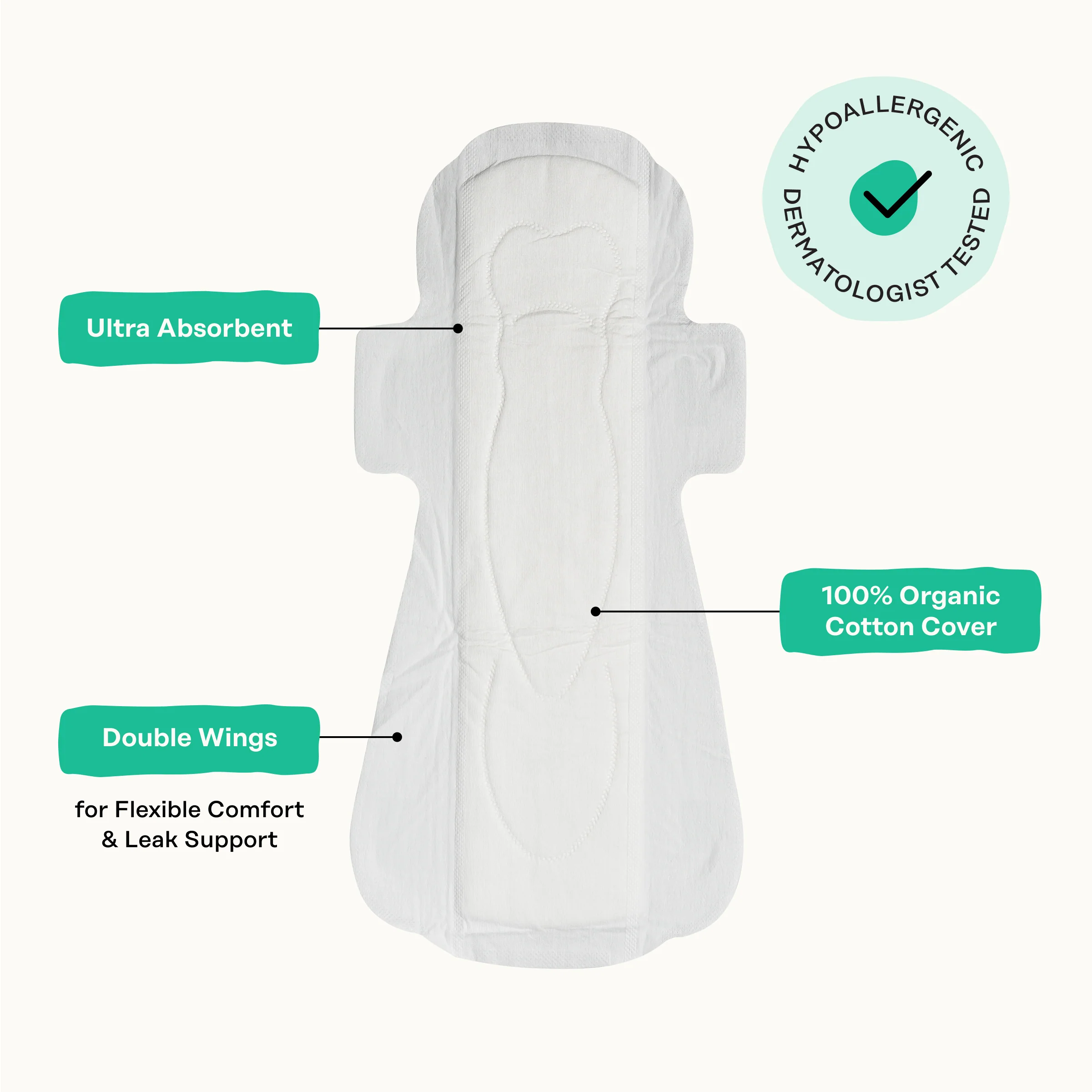 Organic Cotton Cover Cooling Herbal Infusion Overnight Pads - Image 7